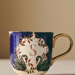 NWT Anthropologie Lou Rota Monogram Nature Mug Letter S